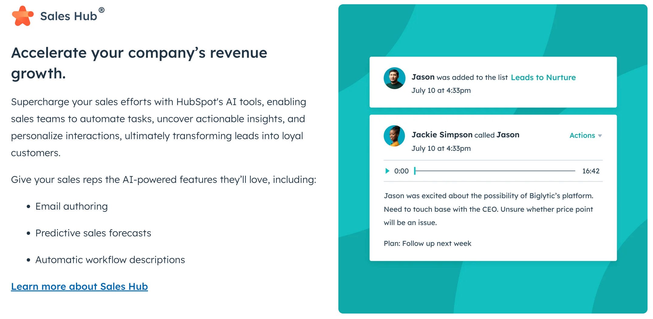 HubSpot Sales Hub AI