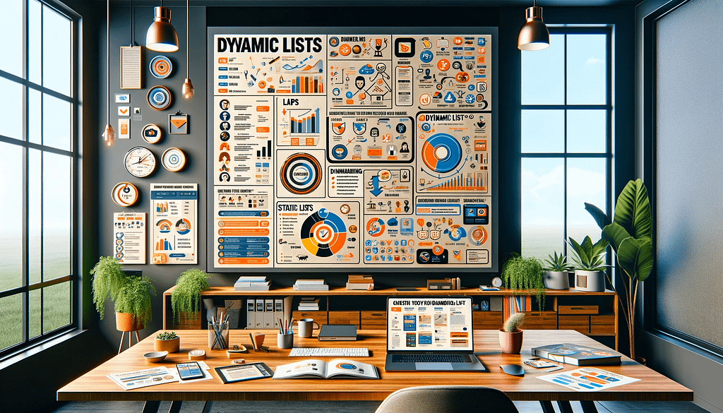 board room showing team reviewing how to use Static Lists vs. Active Lists in HubSpot