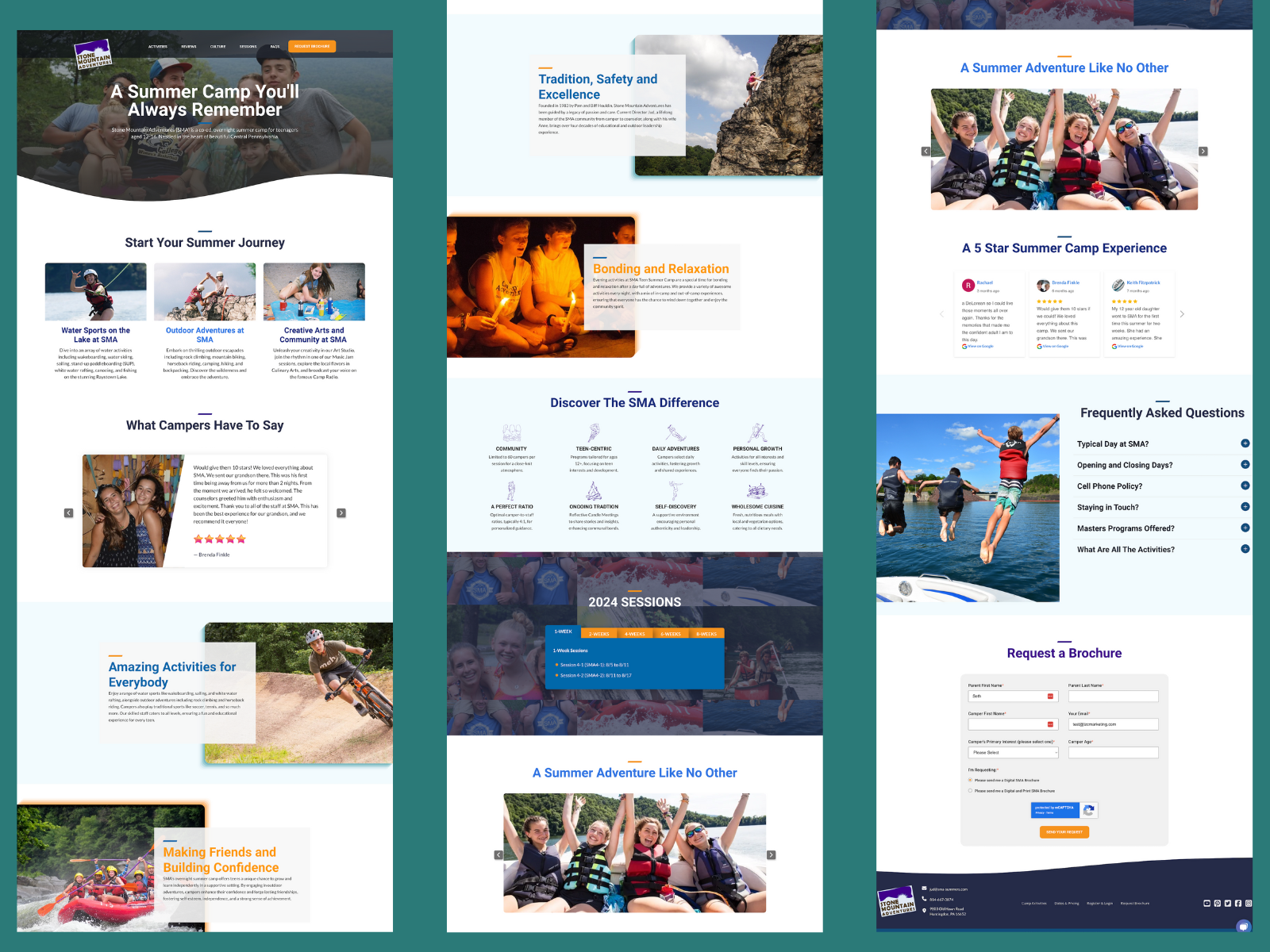 B2B Landing Page Design For Summer Camp