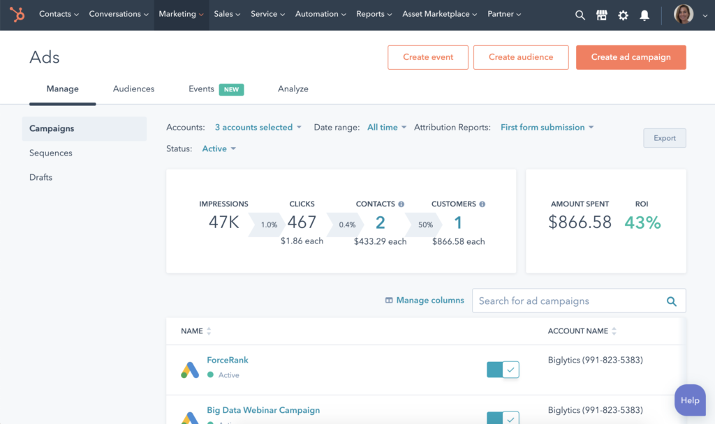 Paid Media and Ad Management in HubSpot Starter