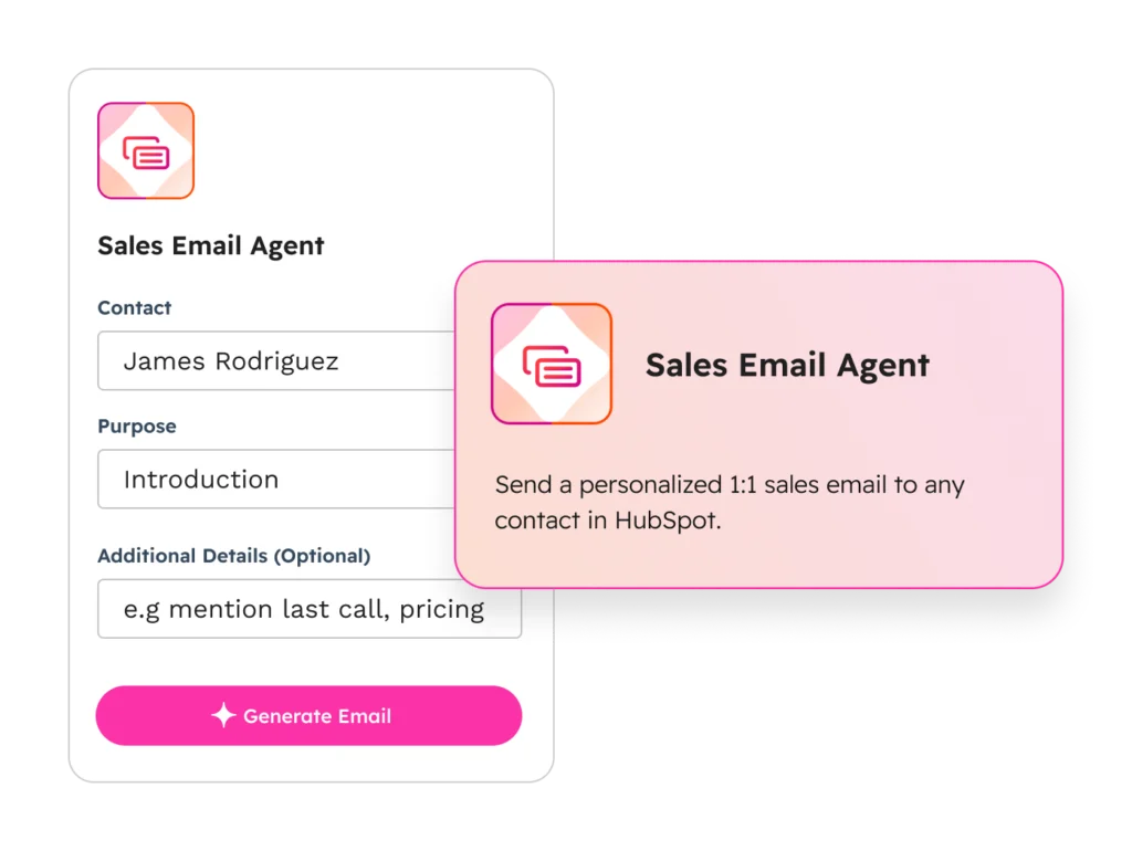 Screenshot of prospecting Agent within Agent Hub